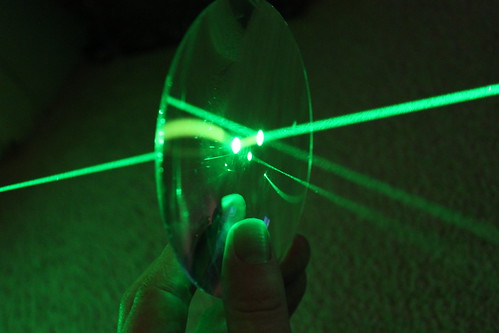 Green laser reflection and refraction 1