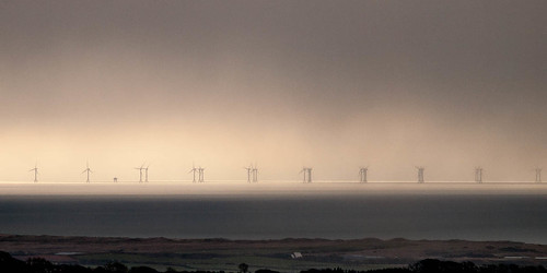 Clearing Winter Storm Over Windfarm