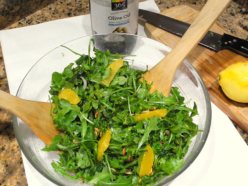 Aurgula orange salad with pumpkin seeds and lemon dressing 2
