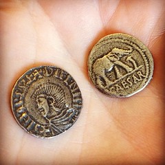 Replica Roman coins I got in York for my collection of tiny things.