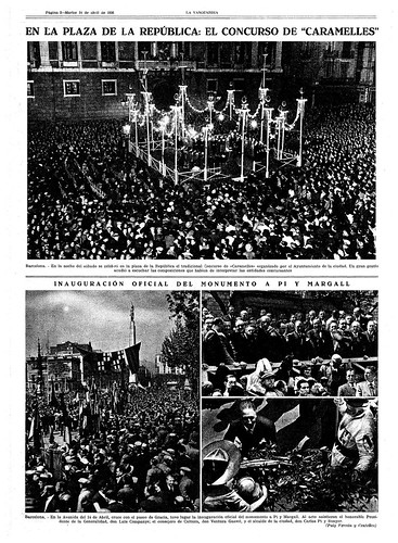 Barcelona, 11 de abril de 1936, "caramelles" en la Plaza de la República, fotografía de Agustí Centelles (arriba) publicada en La Vanguardia del 14 de abril de 1936. by Octavi Centelles