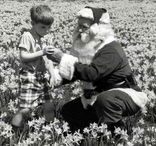 Philip Koch with his grandfather, Santa Jim