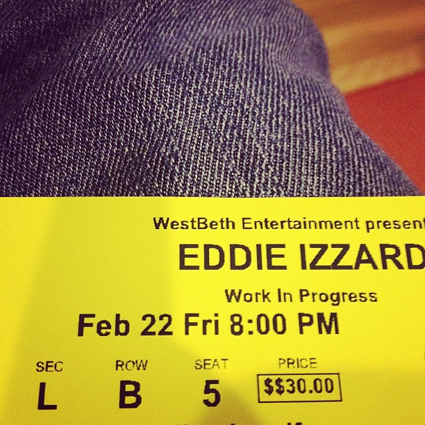 Eddie Izzard was amazing tonight! Best show of his I've been too!