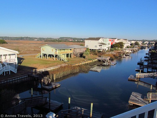 Canal, marsh, and Intercoastal Waterway view from Da Beau's, Holden Beach, North Carolina