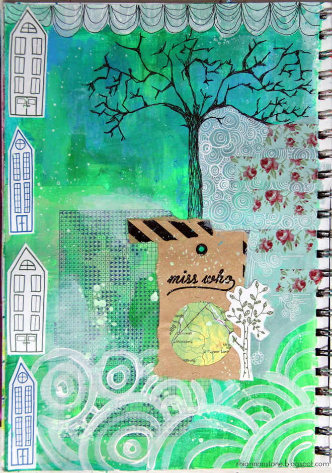 Weekly Art Journal page #23 // Use green