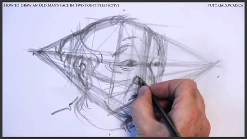 learn how to draw an old man's face in two point perspective 013