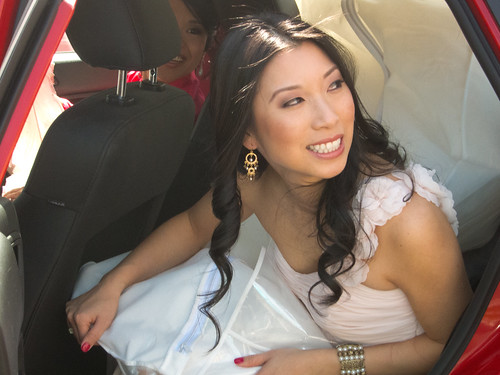 Dina in the car to the Wedding