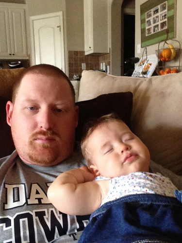 Dakota napping with Daddy
