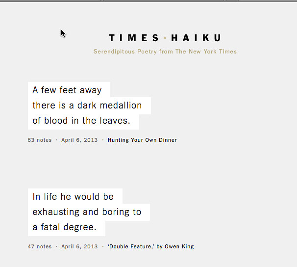 ny times haiku