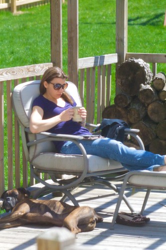 Jenn Reading Outside