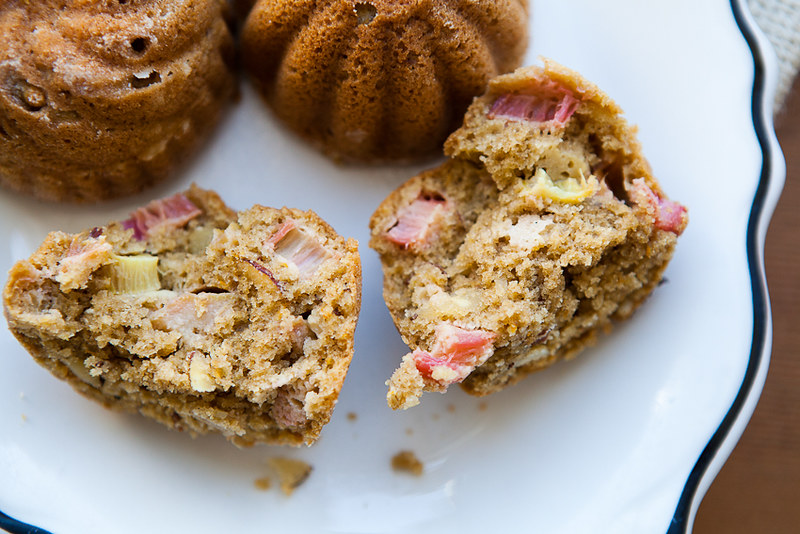 Rhubarb Almond Breakfast Cakes