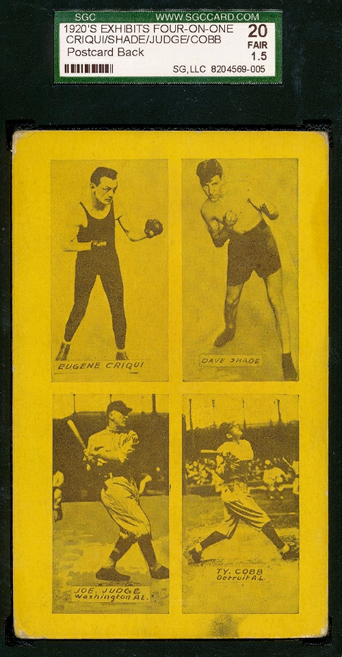 1920s Exhibit Four on One: Criqui-Shade-Judge-Cobb (Yellow)