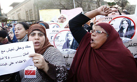Egyptian women protesting against sexual harassment. There is a bill under consideration to make such practices illegal. by Pan-African News Wire File Photos