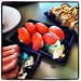 Tuna sashimi, salmon sushi & dragon rolls