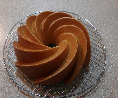 Cake in Heritage Bundt Swirl Pan by NordicWare