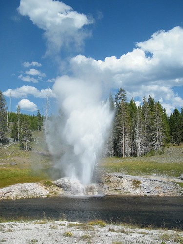 Riverside Geyser can erupt for 30 minutes, Upper Geyser Basin, Yellowstone National Park, Wyoming