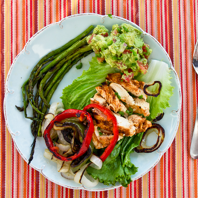 Lettuce Wrap Chicken Fajitas with Onions and Peppers