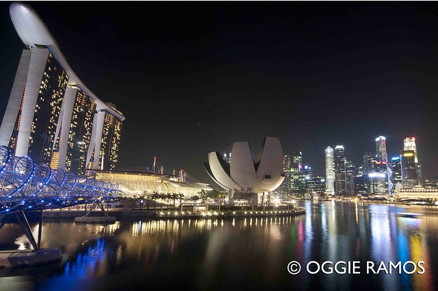 Singapore Bay Night Skyline