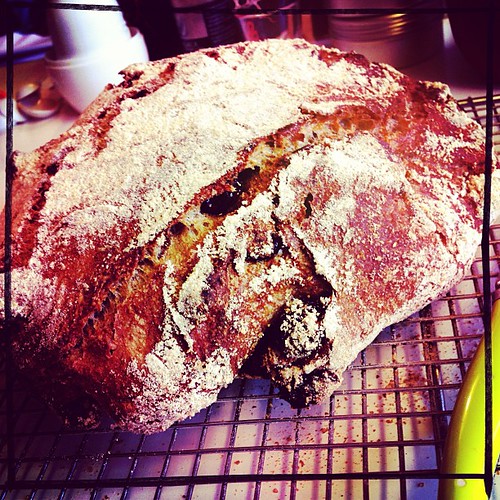 And here we are! Raisin & walnut bread out of the oven!