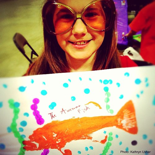 The Awesome Fish...come make one with me today. #artbreak #day6  by Kathryn Usher
