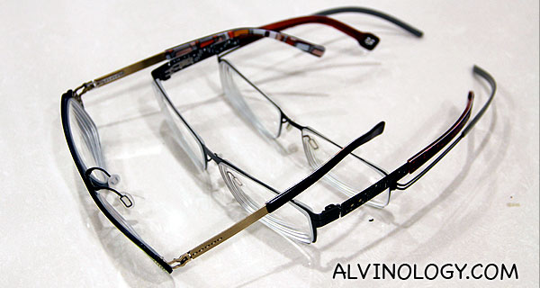 Top view from the side to illustrate how slim all the frames are 