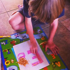 Letter of the week - Ee is for . . . . we are using corn for textile learning #homeschool #hsttd