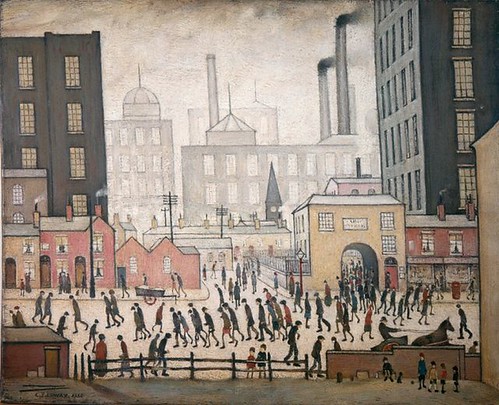 Coming from the mill 1930 by L. S. Lowry