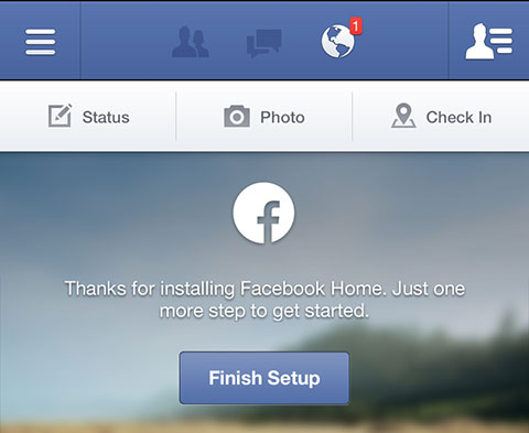 Facebook Home: Finish Setup