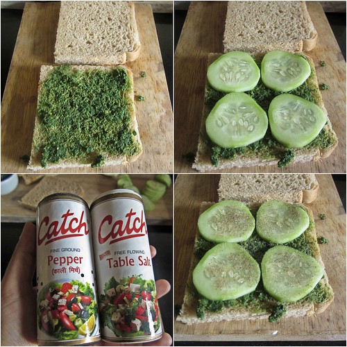 Mint Chutney Sandwich with Cucumber & Cheese
