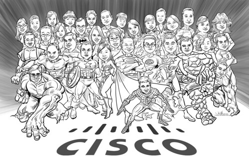 digital group caricatures for Cisco