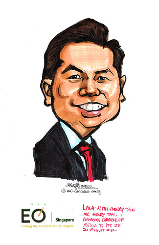 Mr Henry Tan caricature for EO Singapore