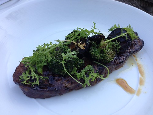 New York Strip Steak Special with Broccoli and Shiitake Mushrooms
