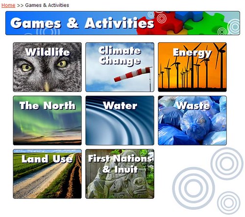 遊戲區依照不同主題分為八大類；圖片來源：Eco Kids（版權所有，未經許可請勿轉載）