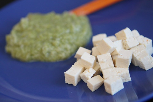 Tofu on Broccoli for Dinner