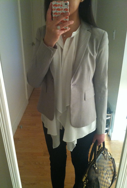 H&M ruffled blouse (white)