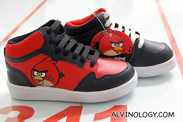 Swanky Angry Birds' shoes, produced for export