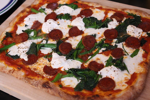 Pepperoni and Broccoli Rabe Pizza
