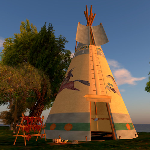 Running Horses Native American Teepee by Teal Freenote