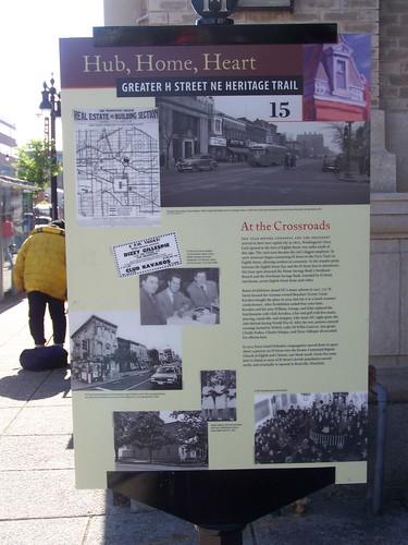 H Street Heritage Trail sign, northeast corner of 8th and H Streets NE