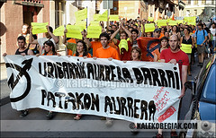 Manifestación de protesta por el desalojo de Patakon.
