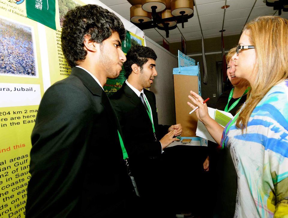 Students from Saudi Arabia present their research