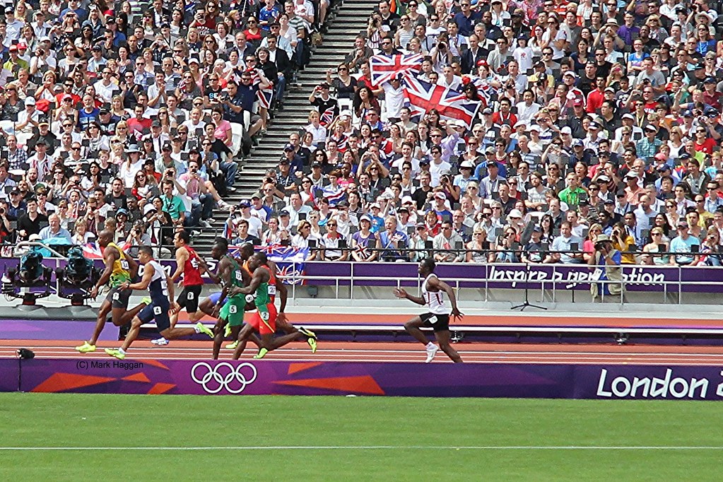 The 100m qualifying heats at the London 2012 Olympics