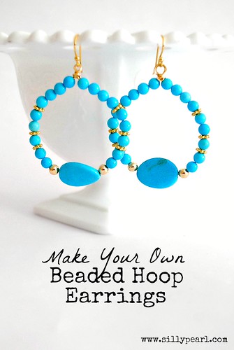 DIY Beaded Hoop Earrings by The Silly Pearl