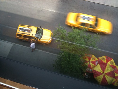 Calles de Nueva York, Taxi & Hot Dog Cart. Jul2012