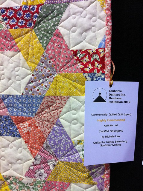 Twisted Hexagons at the Canberra Quilters Exhibition