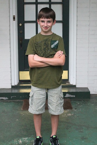 Gavin's first day as a Middle Schooler...notice shirt is not tucked in yet.