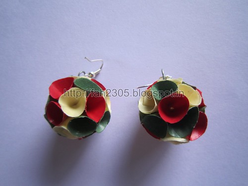 Handmade Jewelry - PaperCone Globe Earrings (Tri Color) (1) by fah2305