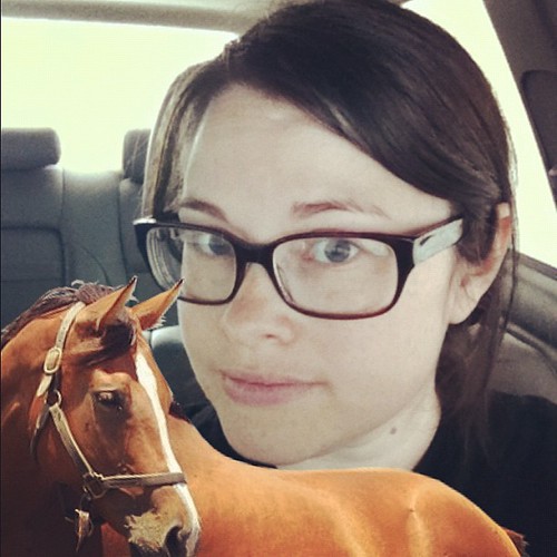 Me and a tiny horse in my car