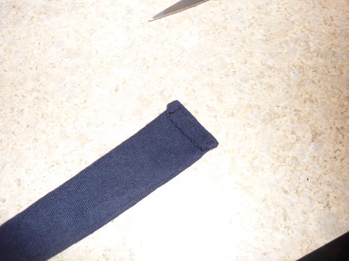 Tried hemming one end, meh.