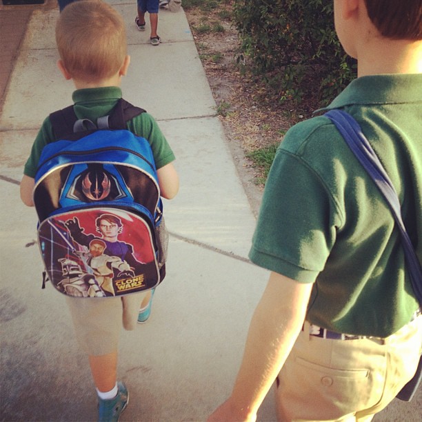 Liam and Skyler started kinder and 4th today--can't wait to see how their first day was! #backtoschool